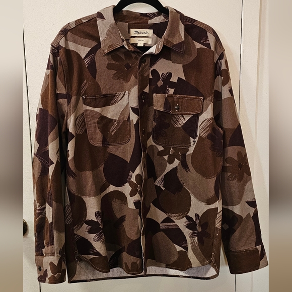 Madewell Men's Workshirt In Brushstroke camo Size Medium 100% Cotton - Picture 5 of 13